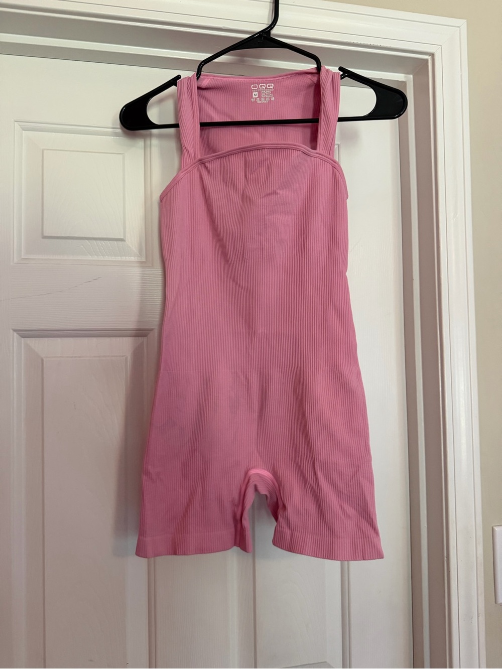 OQQ pink ribbed Romper